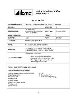 14. ganti palam pencucuh kenderaan | DOCX