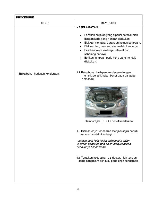 14. ganti palam pencucuh kenderaan
