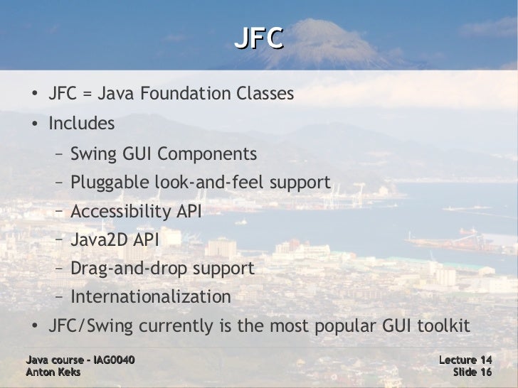 Write a note on java foundation class jfc