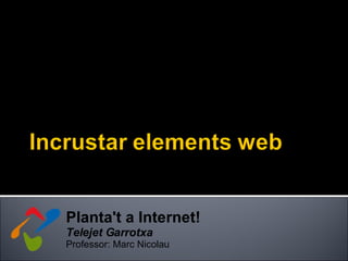 Planta't a Internet! Telejet Garrotxa Professor: Marc Nicolau 
