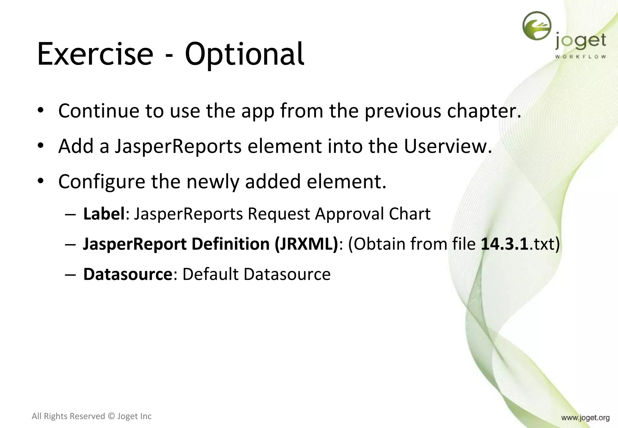 Joget Workflow v6 Training Slides - 14 - Introduction to Reporting | PPTX