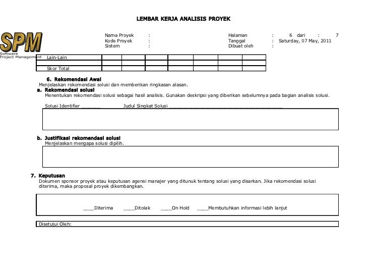 14 lembar kerja analisis proyek