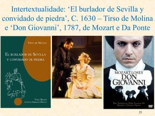 Intertextualidade: ‘El burlador de Sevilla y
convidado de piedra’, C. 1630 – Tirso de Molina
e ‘Don Giovanni’, 1787, de Mozart e Da Ponte
25
 