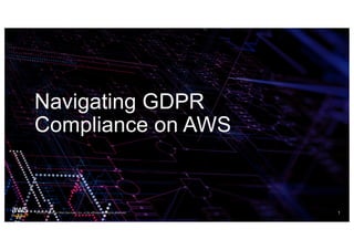 © 2019, Amazon Web Services, Inc. or its affiliates. All rights reserved.
Navigating GDPR
Compliance on AWS
1
 