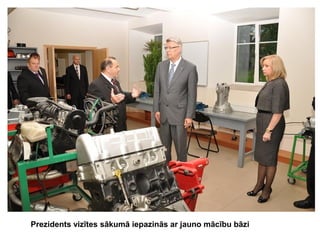 Prezidents vizītes sākumā iepazinās ar jauno mācību bāzi

 