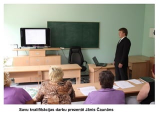 Savu kvalifikācijas darbu prezentē Jānis Čaunāns

 