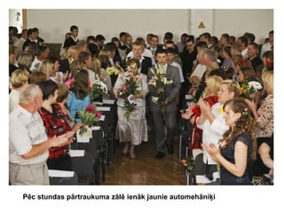 Pēc stundas pārtraukuma zālē ienāk jaunie automehāniķi

 