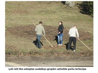 Ļoti raiti tika sakoptas audzēkņu grupām uzticētās parka teritorijas

 
