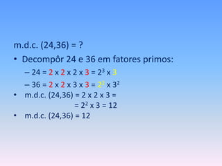 14 máximo divisor comum | PPTX