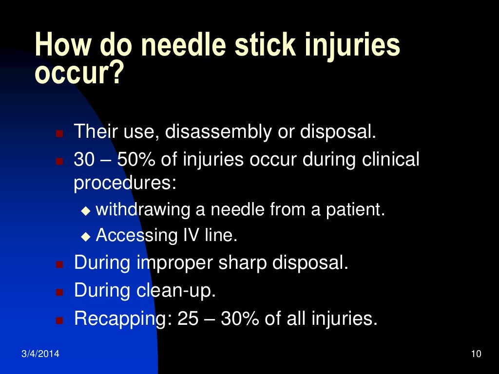 14 needlestick injuries among health care workers