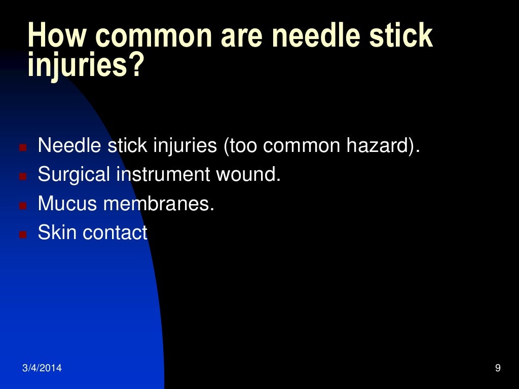 14 needlestick injuries among health care workers