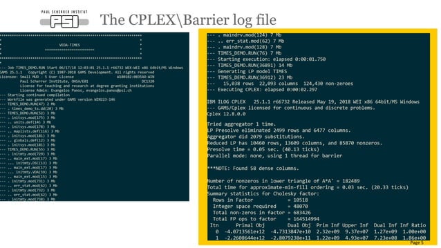 Improving the solution time of TIMES by playing with CPLEX/Barrier | PPT