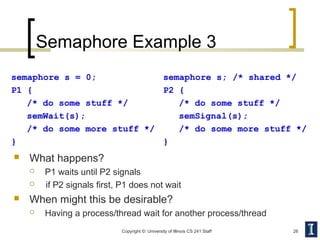Semaphore Computer Science Example Semaphores OS Basics | PPT