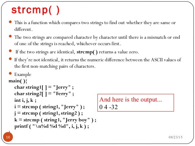 Strcmp Examples _ std::strcmp – WYACT