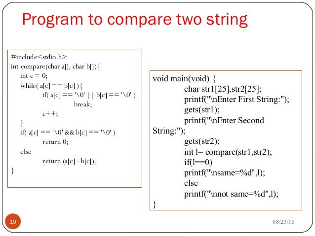 compare string c