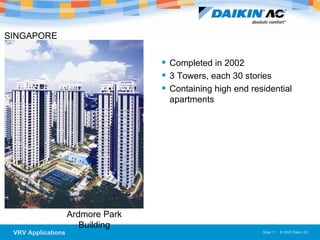 Ardmore Park Building Completed in 2002 3 Towers, each 30 stories Containing high end residential apartments SINGAPORE 
