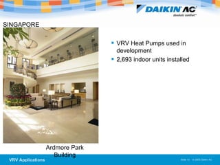 Ardmore Park Building VRV Heat Pumps used in development 2,693 indoor units installed SINGAPORE 