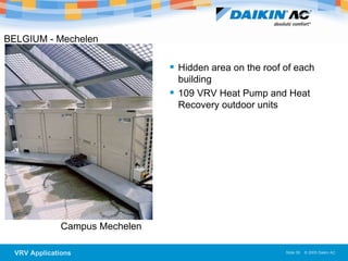 BELGIUM - Mechelen   Campus Mechelen  Hidden area on the roof of each building 109 VRV Heat Pump and Heat Recovery outdoor units  