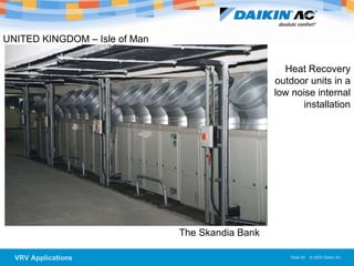 UNITED KINGDOM – Isle of Man   The Skandia Bank  Heat Recovery outdoor units in a low noise internal installation 