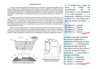 Variação da temperatura em
                                    função da profundidade
Modelo de um sistema geotérmico
 