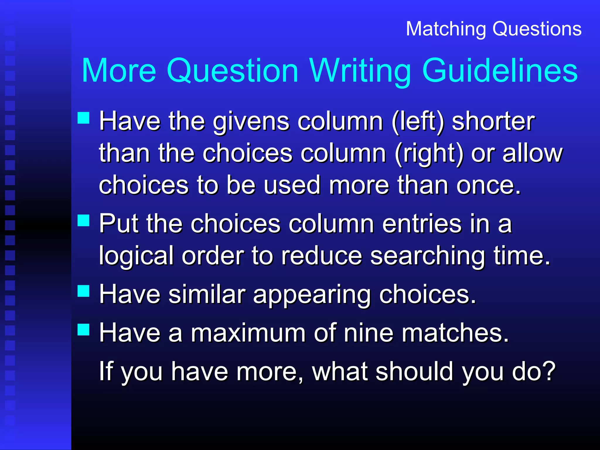 Writing effective questions and tests | PPT