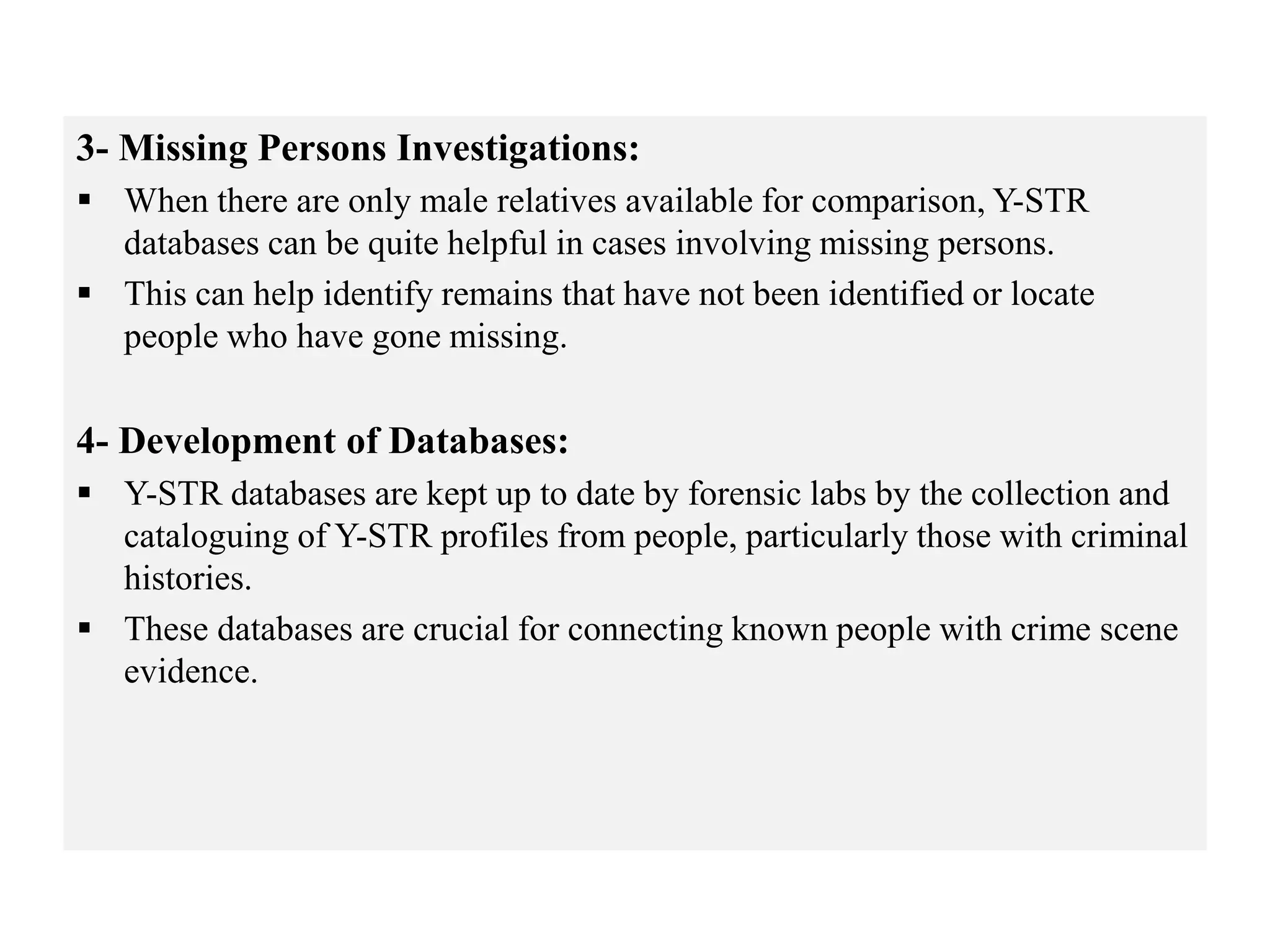 Y STR Haplotype Databases in Forensic Science.pptx