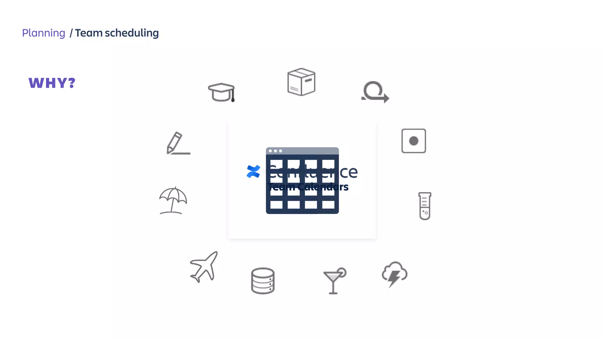 Planning / Team scheduling
WHY?
Team Calendars
 