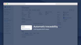 Automatic traceability
Linking goes both ways.
 