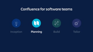 Inception Planning Build Tailor
Confluence for software teams
 