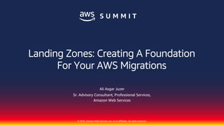 © 2018, Amazon Web Services, Inc. or its affiliates. All rights reserved.
Ali Asgar Juzer
Sr. Advisory Consultant, Professional Services,
Amazon Web Services
Landing Zones: Creating A Foundation
For Your AWS Migrations
 