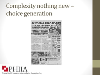 Complexity nothing new –
choice generation