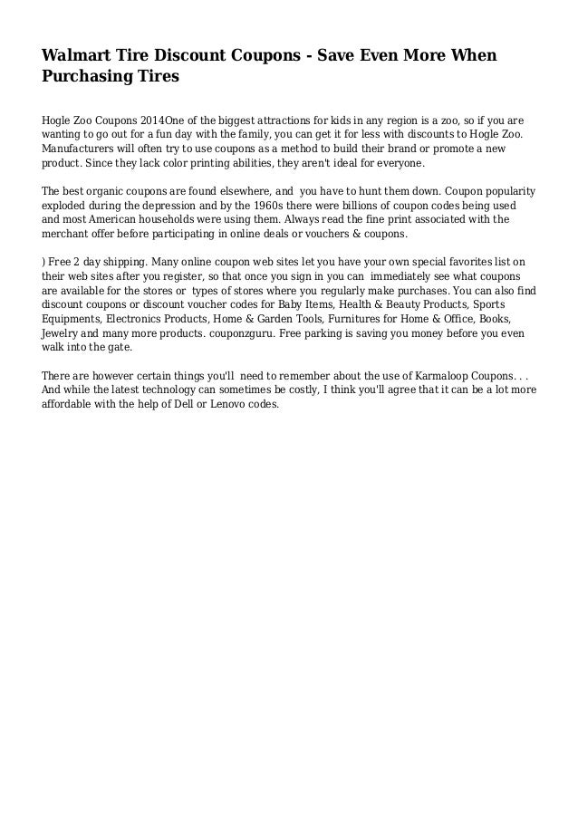 Walmart Tire Discount Coupons Save Even More When Purchasing Tires