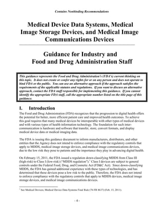 FDA Medical Device Guidance | PDF