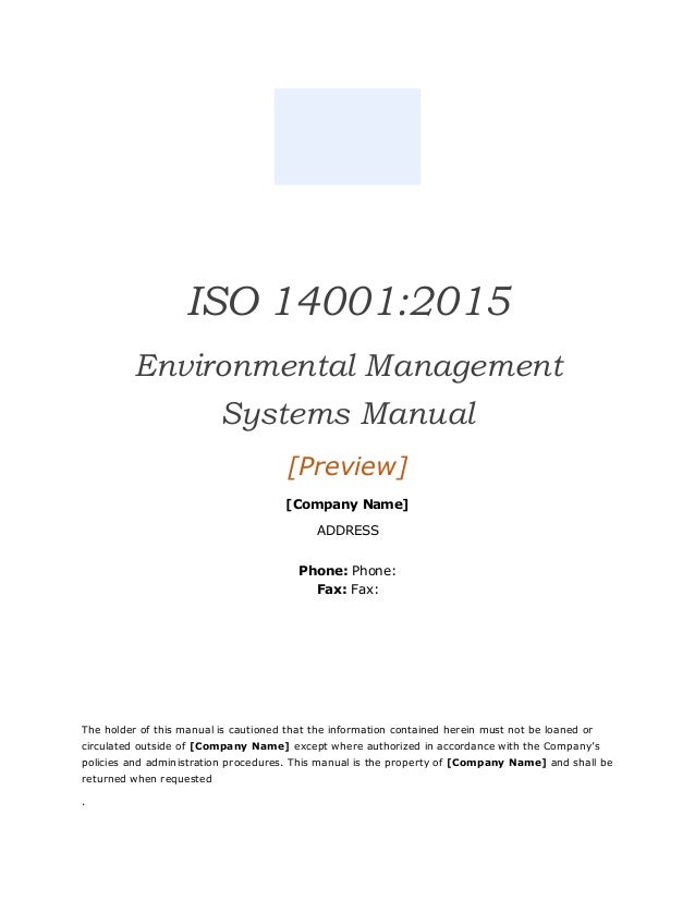 Iso 14001 2015 Ems Template