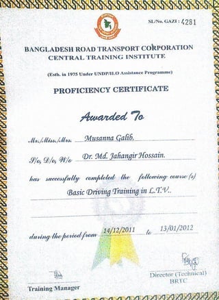 Driving licence Certificate