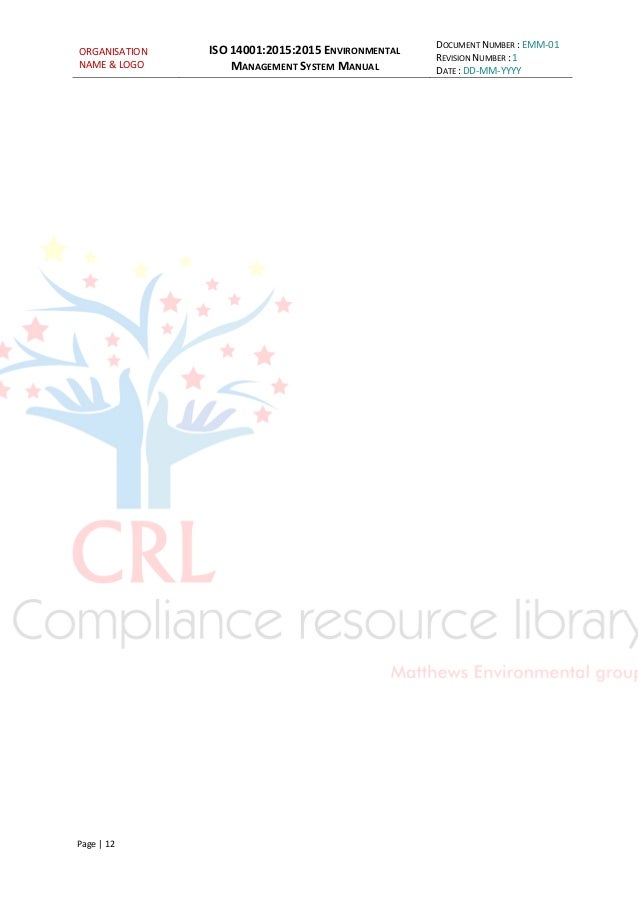 ISO 14001:2015 managment system manual sample  