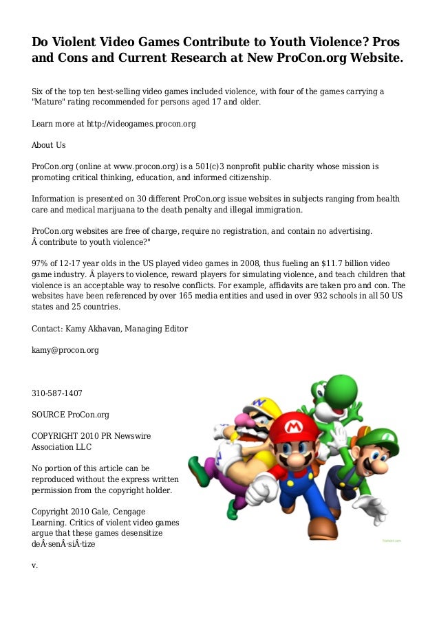 The Pros And Cons Of Youth Violence The Pros And Cons Of Youth Violence