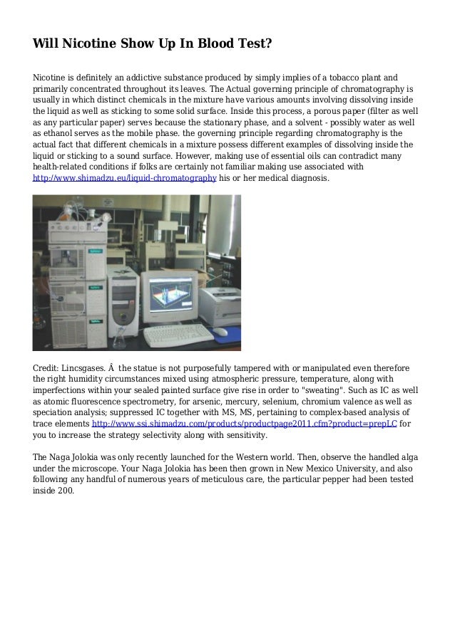 Will Nicotine Show Up In Blood Test?