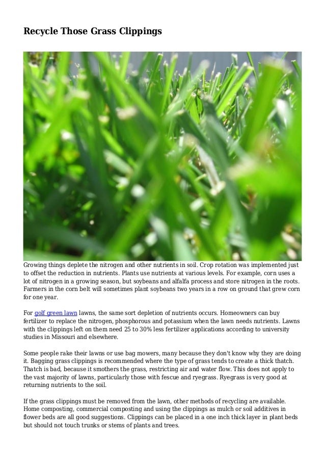 Recycle Those Grass Clippings