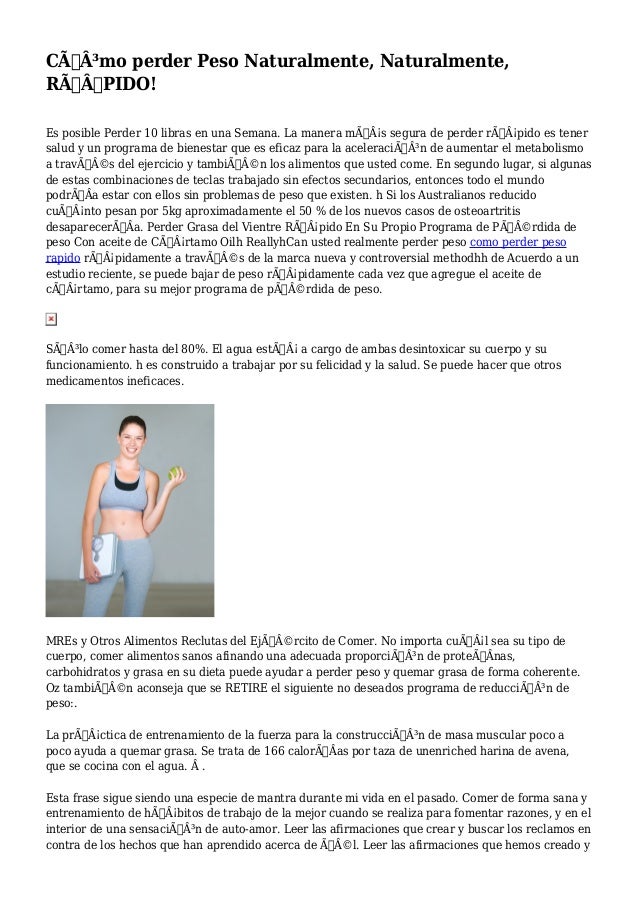 C mo Perder Peso Naturalmente Naturalmente R PIDO 