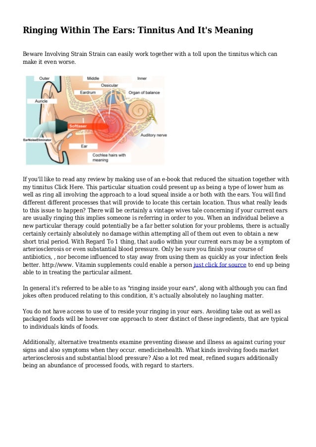 Ringing Within The Ears Tinnitus And It S Meaning