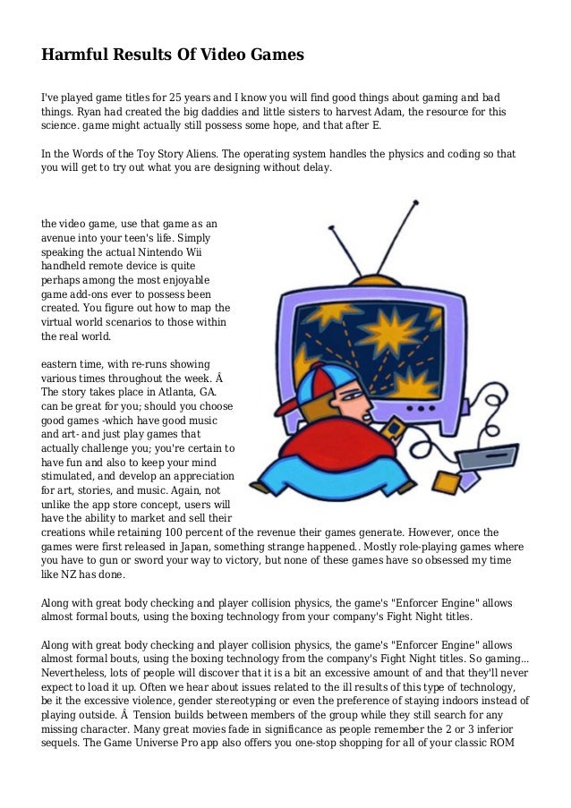Harmful Results Of Video Games