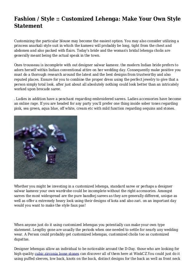 Fashion / Style Customized Lehenga Make Your Own Style Statement