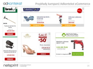 23
Przykłady kampanii Adkontekst eCommerce
 