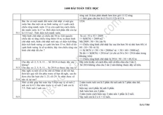 1400 BÀI TOÁN TIỂU HỌC
SƯU TẦM
vòng mà 1h kim phút nhanh hơn kim giờ 11/12 vòng
=> thời gian cần tìm là (1/3):(11/12)=4/11 h
511
Bác An có một mảnh đất vườn chữ nhật .ở một góc
vườn bác đào một cái ao hình vuông có 1 cạnh cách
chiều rộng mảnh vườn 33 m còn cạnh kia cách chiều
dài mảnh vườn là 17 m .Biết diện tích phần đất còn lại
là 1311m2 . Tính diện tích mảnh vườn.
1536
512
Một hình chữ nhật có chiều dài 50 m. Giữ nguyên
chiều dài và tăng chiều rộng thêm 10 m, ta được hình
chữ nhật mới, hình chữ nhật mới này có diện tích bằng
diện tích hình vuông có cạnh lớn hơn 53 m. Biết số đo
cạnh hình vuông là số tự nhiên, hãy tìm chiều rộng của
hình chữ nhật đã cho ?
Ta có : 53 x 53 = 2809
=> S(HCN) > 2809 m2
Mà 2809 : 50 = 56 ( dư 9)
=> Chiều rộng hình chữ nhật lúc sau lớn hơn 56 và nhỏ hơn 60 ( vì
60 - 10 = 50- vô lí)
=> S( HCN ) > 50 × 56 = 2800m2 và < 50 × 60 = 3000 m2.
Từ đó => S(HCN) = 2916 m2 (vì chỉ có 54 x 54 = 2916 nằm trong
khoảng trên)
=> Chiều rộng hình chữ nhật là 2916 : 50 - 10 = 48,32 m
513
Cho dãy số: 2; 5; 8; 11…. Số 2014 có thuộc dãy này
không?
Cho day so: 2; 5; 8; 11.... So 2014 co thuoc day nay k?
Dãy trên là dãy số cách đều, mỗi số đều chia cho 3 dư 2.
Sô 2014 không chia cho 3 dư 2 nên không thuộc dãy số trên.
514
Hãy nghi ra môt số có ba chữ số.Nhân sô đó với hai.
đem kêt quả viết lên phía trươc sô bạn đã nghi, sau đo
đem chia lần lượt cho 3, 23, rồi 29. Ta nhân đươc số
nào và tại sao?
515
Nhờ cả nhà giúp bài toán lớp 5.Hiện nay tỷ số tuổi 2
anh em là 4/3. Hai năm trước tỷ số tuổi 2 anh em là
7/5. Tính tuổi 2 anh em.
2 năm trước tuổi em là 5 phần thì tuổi anh là 7 phần như thế.
4/3=8/6.
hiện nay em 6 phần thì anh 8 phần.
Anh luôn hơn em 2 phần .
2 năm trước cách hiện nay 2 năm nên 1 phần là 2 tuổi.
Vậy tuổi em là 2 x 6 = 12 tuổi,
 