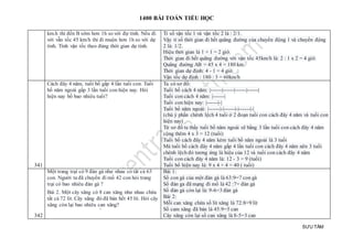 1400 BÀI TOÁN TIỂU HỌC
SƯU TẦM
km.h thì đến B sớm hơn 1h so với đự tính. Nếu đi
với vẫn tốc 45 km/h thì đi muộn hơn 1h so với dự
tính. Tính vận tốc theo đúng thời gian dự tính.
Tỉ số vận tốc 1 và vận tốc 2 là : 2/1.
Vậy tỉ số thời gian đi hết quãng đường của chuyển động 1 và chuyển động
2 là: 1/2.
Hiệu thời gian là 1 + 1 = 2 giờ.
Thời gian đi hết quãng đường với vận tốc 45km/h là: 2 : 1 x 2 = 4 giờ.
Quãng đường AB = 45 x 4 = 180 km.
Thời gian dự định: 4 - 1 = 4 giờ.
Vận tốc dự định : 180 : 3 = 60km/h
341
Cách đây 4 năm, tuổi bố gấp 4 lần tuổi con. Tuổi
bố năm ngoái gấp 3 lần tuổi con hiện nay. Hỏi
hiện nay bố bao nhiêu tuổi?
Ta có sơ đồ:
Tuổi bố cách 4 năm: |------|------|------|------|
Tuổi con cách 4 năm: |------|
Tuổi con hiện nay: |------|-|
Tuổi bố năm ngoái: |------|-|------|-|------|-|
(chú ý phần chênh lệch 4 tuổi ở 2 đoạn tuổi con cách đây 4 năm và tuổi con
hiện nay)
Từ sơ đồ ta thấy tuổi bố năm ngoái sẽ bằng 3 lần tuổi con cách đây 4 năm
cộng thêm 4 x 3 = 12 (tuổi)
Tuổi bố cách đây 4 năm kém tuổi bố năm ngoái là 3 tuổi
Mà tuổi bố cách đây 4 năm gấp 4 lần tuổi con cách đây 4 năm nên 3 tuổi
chênh lệch đó tương ứng là hiệu của 12 và tuổi con cách đây 4 năm
Tuổi con cách đây 4 năm là: 12 - 3 = 9 (tuổi)
Tuổi bố hiện nay là: 9 x 4 + 4 = 40 ( tuổi)
342
Một trang trại có 9 đàn gà như nhau có tất cả 63
con. Người ta đã chuyển đi mổ 42 con hỏi trang
trại có bao nhiêu đàn gà ?
Bài 2. Một cây xăng có 8 can xăng như nhau chứa
tất cả 72 lít. Cây xăng đó đã bán hết 45 lít. Hỏi cây
xăng còn lại bao nhiêu can xăng?
Bài 1:
Số con gà của một đàn gà là 63:9=7 con gà
Số đàn ga đã mạng đi mổ là 42 :7= đàn gà
Số đàn gà còn lại là: 9-6=3 đàn gà
Bài 2:
Mỗi can xăng chứa số lít xăng là 72:8=9 lít
Số cam xăng đã bán là 45:9=5 can
Cây xăng còn lại số can xăng là 8-5=3 can
 