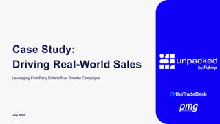 Case Study:
Driving Real-World Sales
Leveraging First-Party Data to Fuel Smarter Campaigns
 