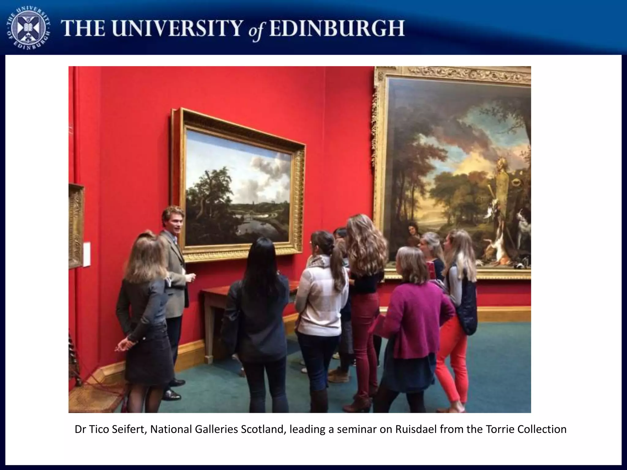Dr Tico Seifert, National Galleries Scotland, leading a seminar on Ruisdael from the Torrie Collection
 