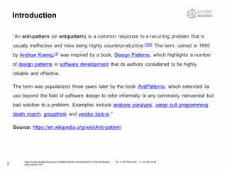 Open Access Quality Assurance & Related Software Development for Financial Markets Tel: +7 495 640 24 60 , +1 415 830 38 49
www.exactpro.com3
Introduction
 