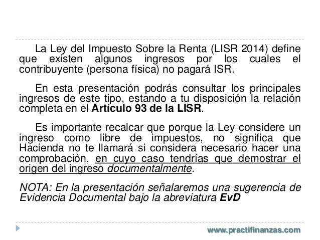 Artículo 93 De La Ley Del Isr Ley Compartir